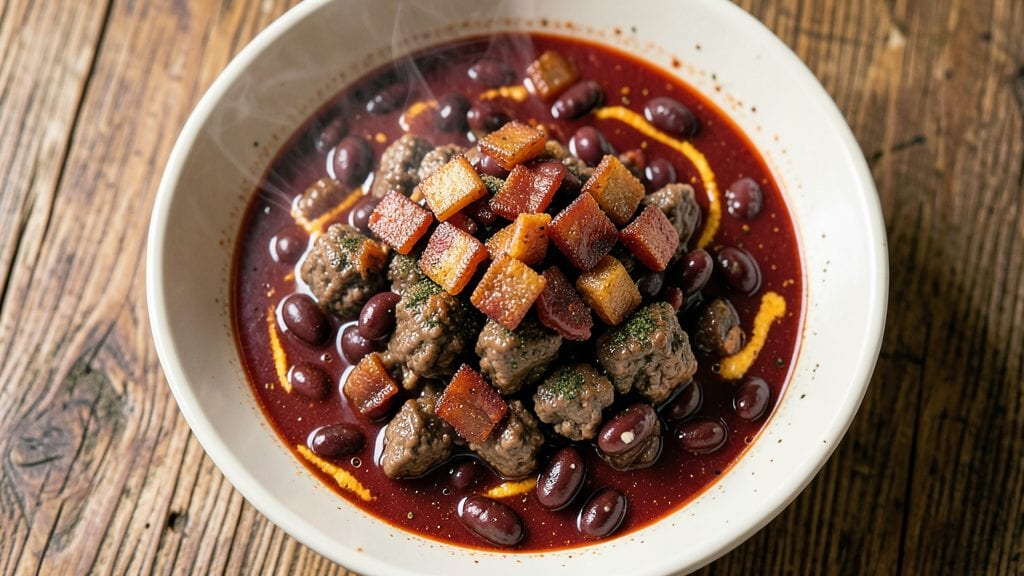 Bush's Beans Chili Recipe: Creamy-Tomato Richness With Spiced Bacon Bits