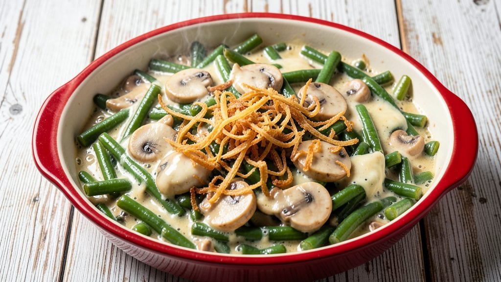 Grandma's Green Bean Casserole Recipe: Crispy Top, Creamy Mushroom Magic