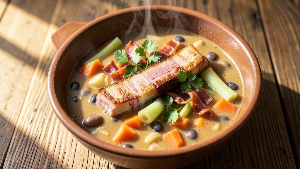 Ham Hock and Navy Bean Soup Recipe: Rich Umami Broth with Smoky Bacon Bite